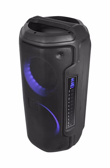 Popular 2.0 Home Audio Box Speaker RMS 120W com LED colorido óptico /Aux/Mic/USB/FM