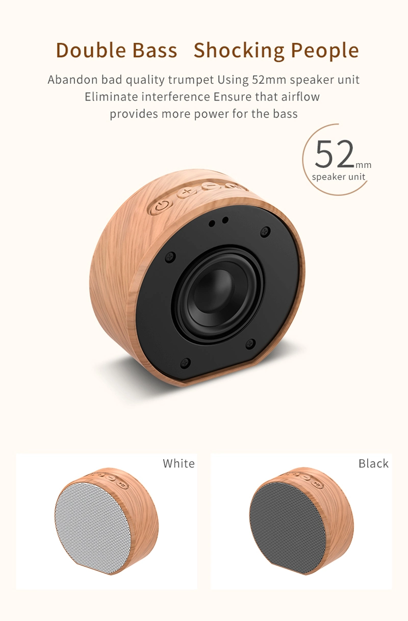 A60 Wood Grain Wireless Bluetooth Speaker Portable Mini Subwoofer O Stereo Loudspeaker Support TF Aux USB