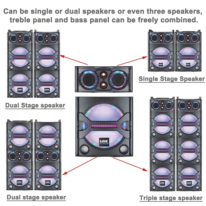 OEM SKD 2*10 2*12inch Active Wireless Speaker 2.0 Channel